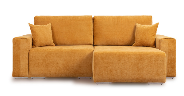 Диван-кровать угловой Оксфорд 714 композиция 1, шенилл STORM 8 горчичный, модульная система, сборка на любую сторону