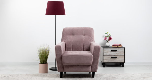 Кресло для отдыха Арно ТК 567 велюр Лаки 17 (пепел розы)
