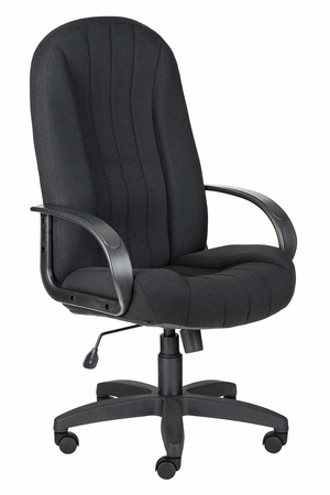 Кресло на колесах Гармония ультра ткань черный, крестовина пластик, подлокотники пластик, механизм качания