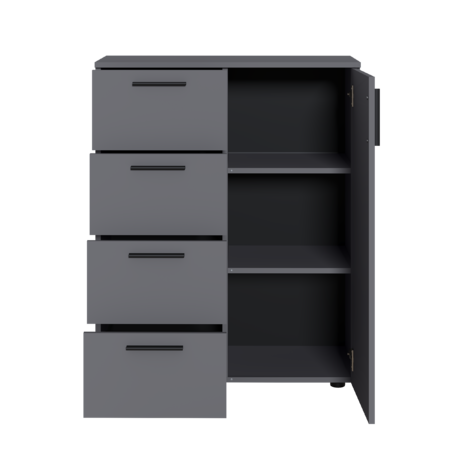 Комод Эйр 16.241 серый графит 0162 РЕ, собирается на любую сторону