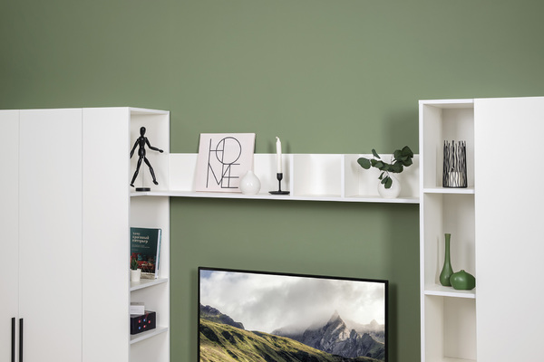 Гостиная Эйр композиция 2 белый PE шагрень, собирается на любую сторону