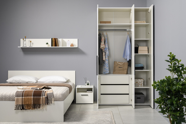 Спальня Эйр композиция 1 белый РЕ шагрень, спальное место 160 х 200