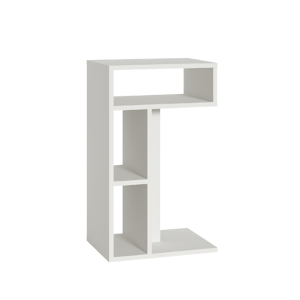 Стол журнальный, подставка Эйр 12.114 белый РЕ шагрень, вертикальная и горизонтальная установка