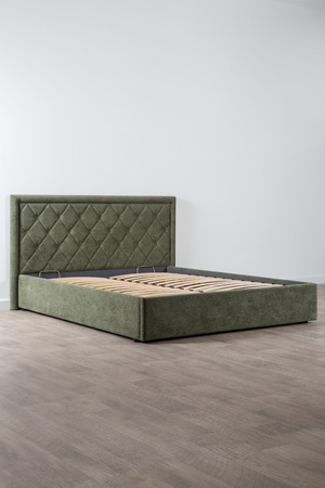Кровать Марион 160 велюр OCEAN 012 темно-зеленый с ортопедическим основанием и подъемным механизмом (спальное место 160 х 200)