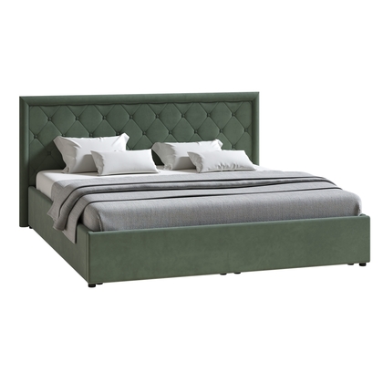 Кровать Марион 180 велюр OCEAN 012 темно-зеленый с ортопедическим основанием и подъемным механизмом (спальное место 180 х 200)
