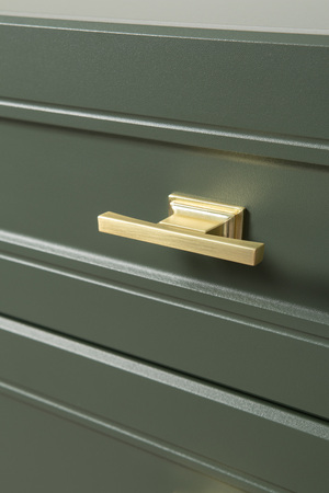 Комод Марион 16.256 дымчатый зеленый K521, олива шагрень AG 1050 ПВХ, белый PE шагрень