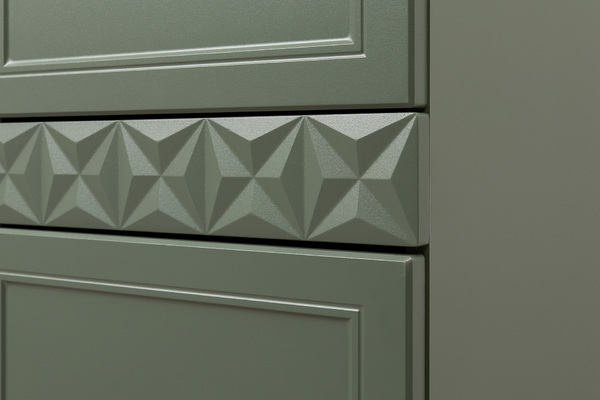 Шкаф для одежды Марион 16.340.03 дымчатый зеленый K521, олива шагрень AG 1050 ПВХ (собирается на любую сторону)