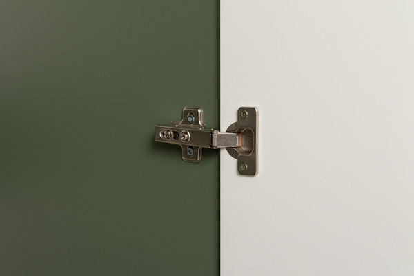 Шкаф для одежды Марион 16.340.03 дымчатый зеленый K521, олива шагрень AG 1050 ПВХ (собирается на любую сторону)