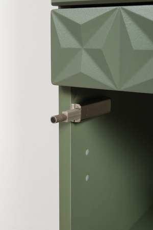 Шкаф-пенал Марион 16.333.01 дымчатый зеленый K521, олива шагрень AG 1050 ПВХ (собирается на любую сторону)