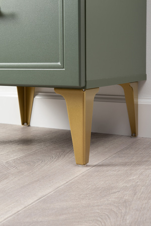 Тумба прикроватная Марион 16.14 дымчатый зеленый K521, олива шагрень AG 1050 ПВХ, белый PE шагрень