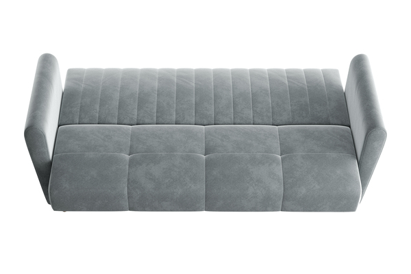 Диван-кровать прямой Монако велюр Кашемир 994 принт камень серо-синий антикоготь  с пружинным блоком (высота опор - 120мм)