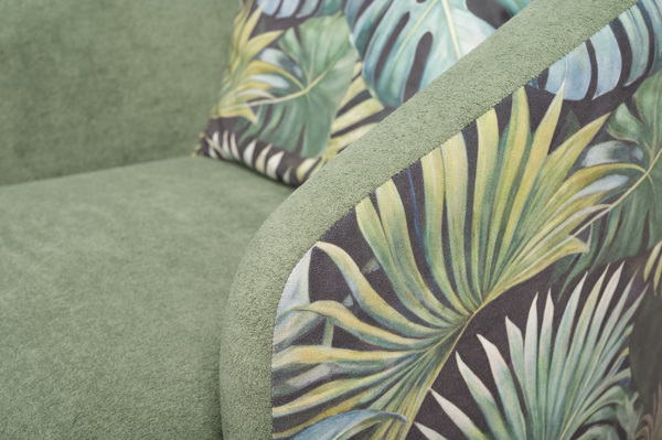 Кресло для отдыха Маттиас ТК 120 велюр монстера, moss 615, зеленый