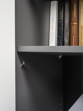 Стеллаж Остин 16.427 серый графит 0162 РЕ, дуб золотой CRAFT, графит ZB 856-2 ПВХ, сборка на любую сторону