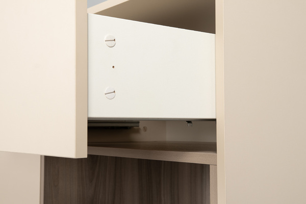 Комод Тайл 16.236 сатин 7045 SU, эмили блаш U9135, белый PE шагрень, собирается на любую сторону