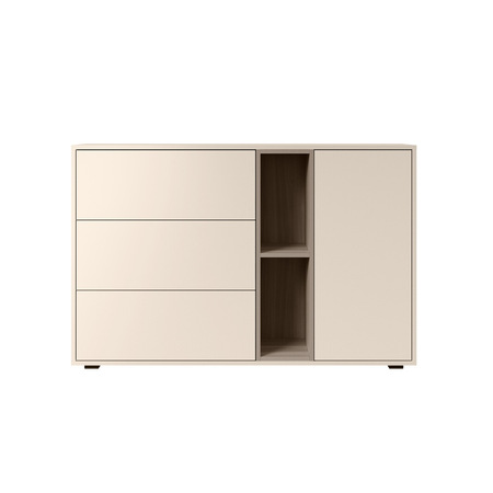 Комод Тайл 16.237 сатин 7045 SU, эмили блаш U9135, белый PE шагрень, собирается на любую сторону