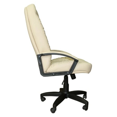 Кресло на колесах Танго ультра кожзам бежевый, крестовина пластик, подлокотники пластик, механизм качания