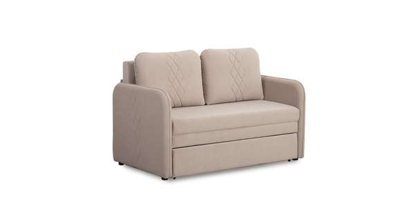 Диван-кровать прямой Юта (120) ТД 524 велюр Вивальди 4 серо-сливочный